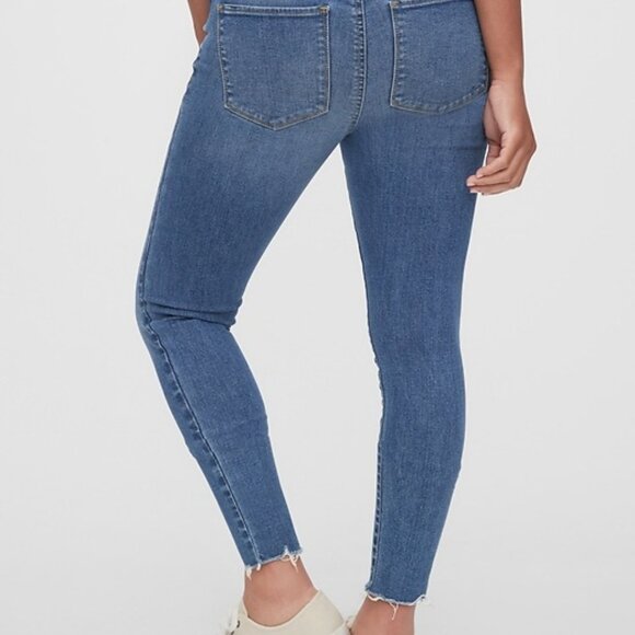 Gap Maternity Inset Panel Favorite Jegging Medium Indigo Denim Jeans - Picture 2 of 14